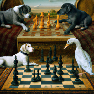 Dogs playing Chess